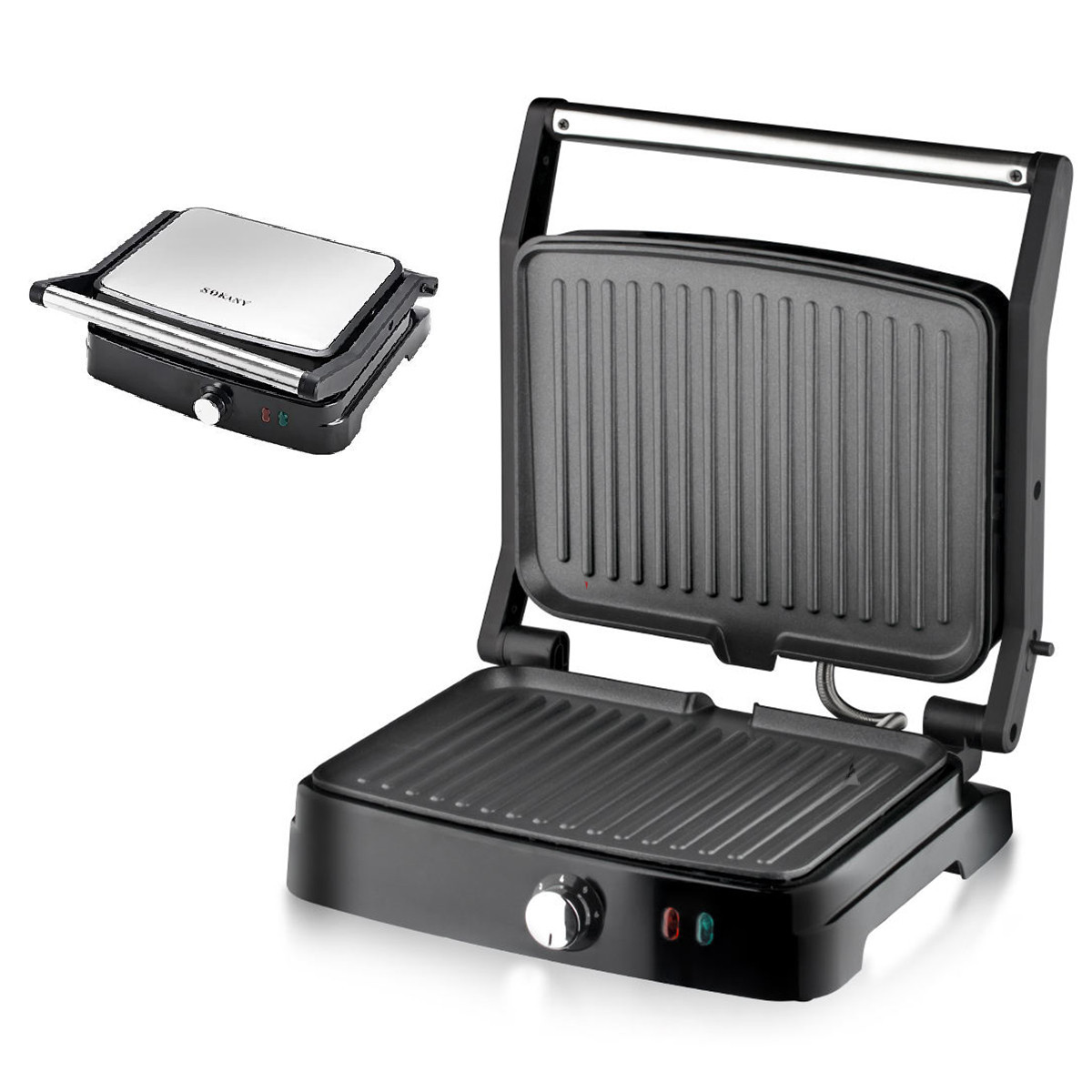 Гриль контактний Sokany 2000 Вт з антипригарним покриттям SK204SS, фото 1