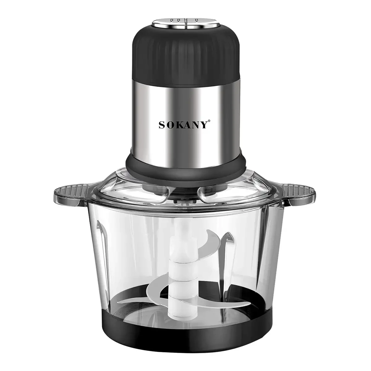 Чопер подрібнювач 800 Вт 4 леза з чашею на 1,5 літри м'ясорубка Sokany SK-7025A, фото 1
