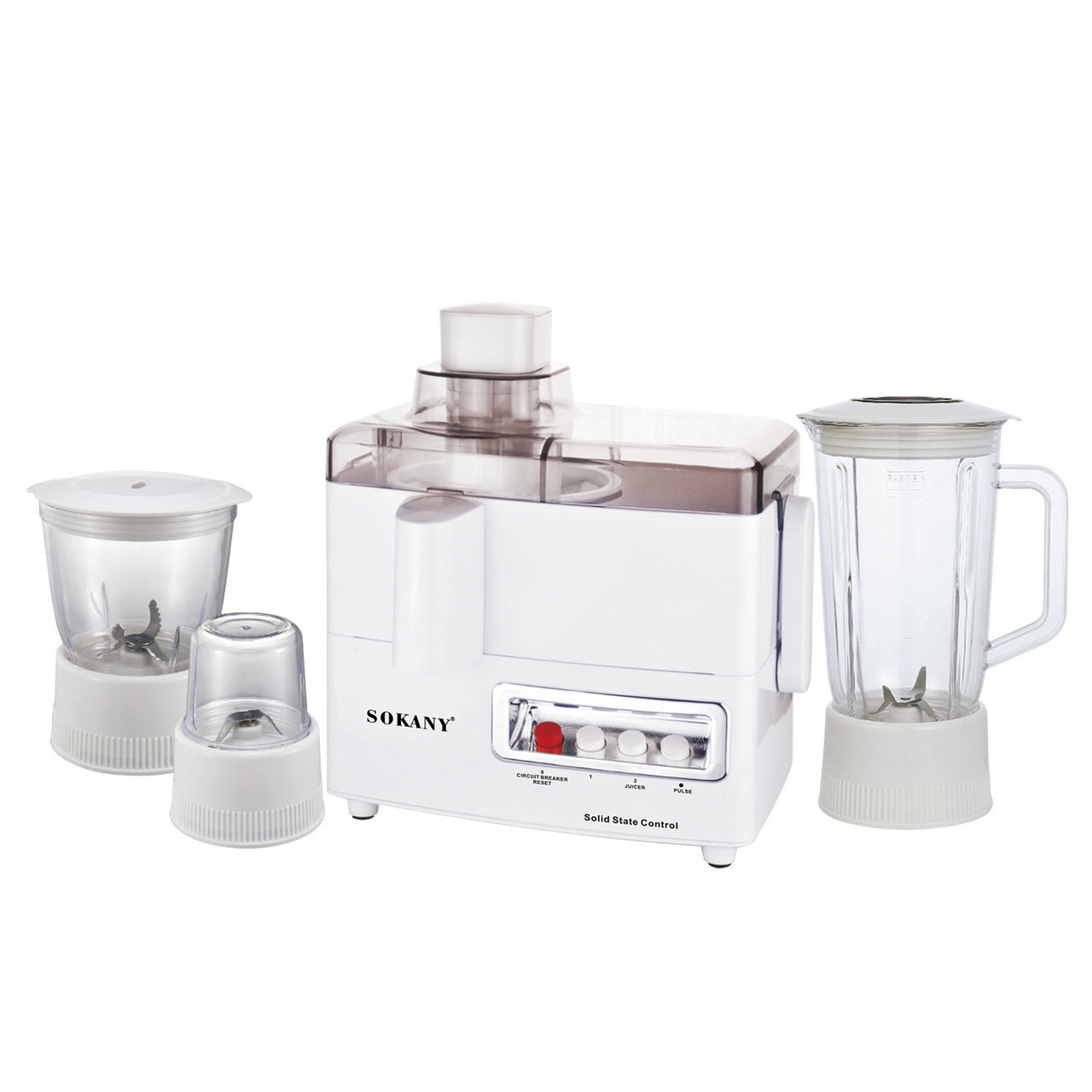 Кухонний комбайн із соковижималкою та кавомолкою 4 в 1 блендер 800 Вт Sokany SK-03029, фото 1