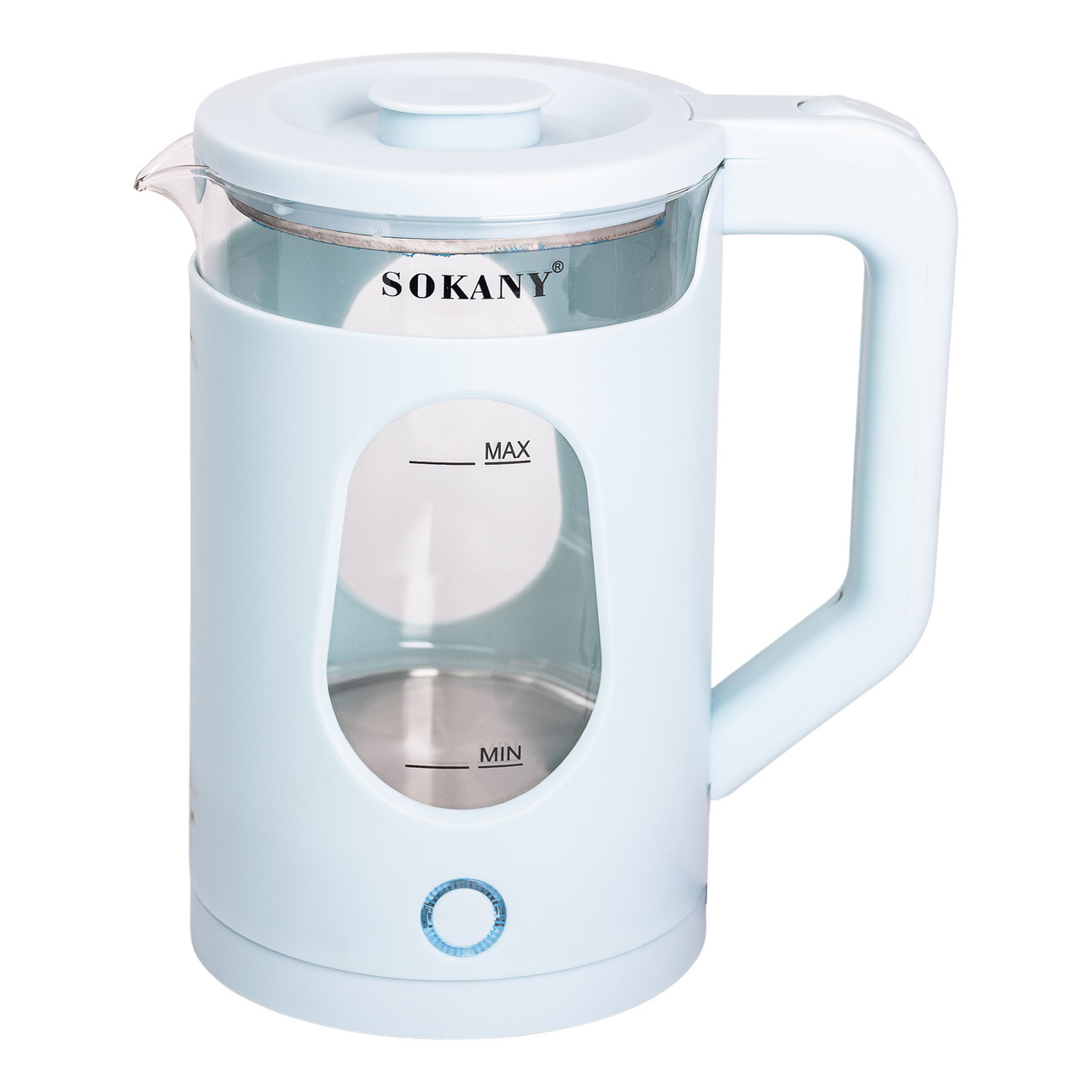 Електрочайник побутовий 2,3 л Sokany дисковий з автовимкненням SK-SH-1071BL, фото 1