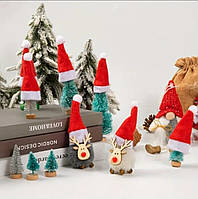 Набір шапочок Санти для декору, 5 шт.!