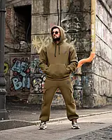 Зимовий спортивний костюм на флісі Stone Island олива, Чоловічий спортивний костюм Stone Island зима