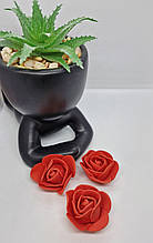 Троянда латексна ( фоаміран) 3,5-4 см. 1 шт. Цвет червоний.