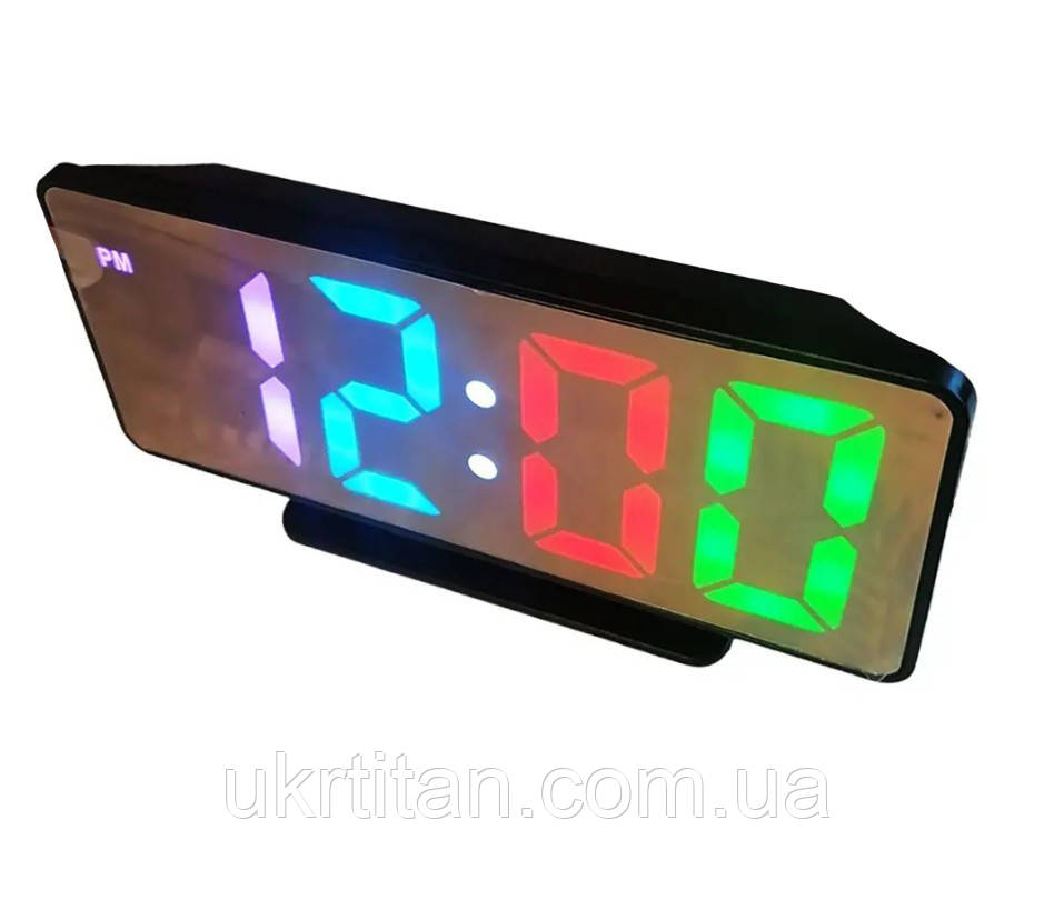 Оригинал! Годинник настільний VST-888H з RGB-підсвіткою, чорний - Высшее качество!, фото 1