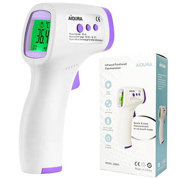 Безконтактний інфрачервоний термометр, на батарейках, AIQURA AD-801 / Електронний градусник безконтактний / Термометр електронний