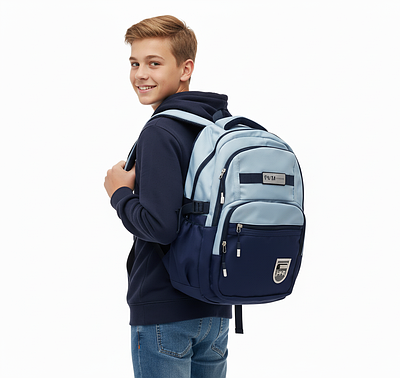 Рюкзак шкільний  для підлітка синьо-блакитний (0813)