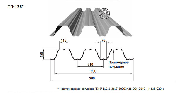 Профнастил ТПК ТП-128