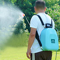 Электрический опрыскиватель 12 литров ранцевый аккумуляторный для сада и огорода беспроводной для обработки растений BROWN