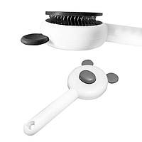 Гребінець для шерсті тварин із металевими зубцями для догляду за собаками та кішками з кнопкою самоочищення BROWN