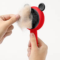 Гребінець для шерсті тварин металеві зубці для догляду за собаками та кішками з автоматичним зняттям шерсті BROWN