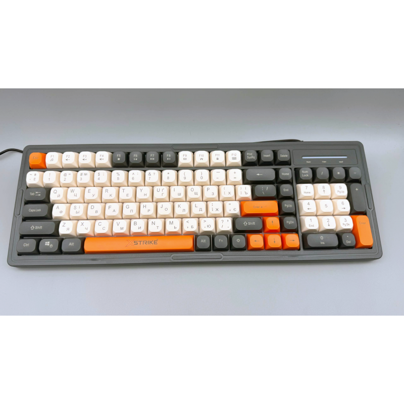 Провідна клавіатура XSTRIKE X-1016 RGB — клавіатура з підсвічуванням, 105 клавіш, USB, посилений кабель