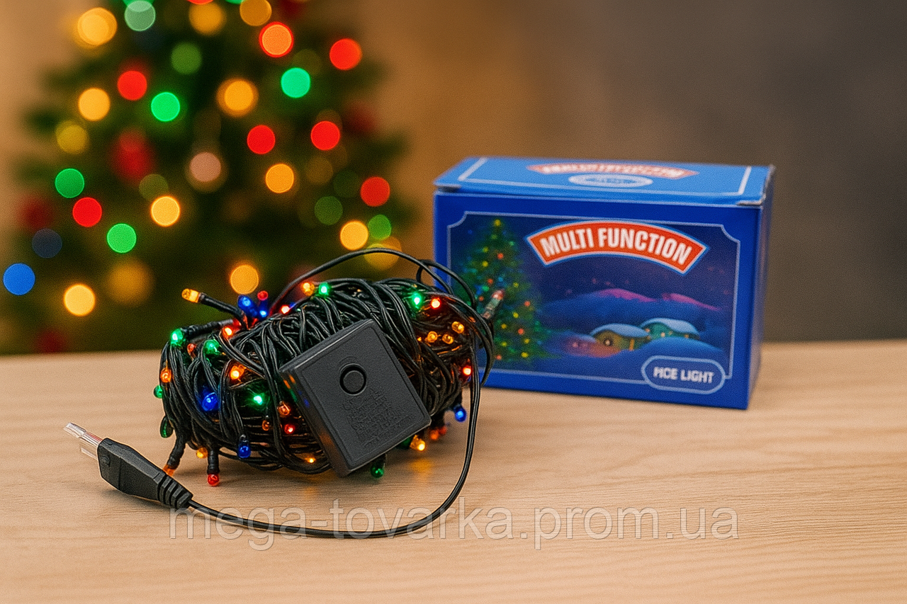 MULTI FUNCTION RICE LIGHT 100 ламп – Новогодняя LED гирлянда с 8 режимами свечения, фото 1