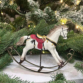 Новорічна статуетка під ялинку Конячка качалка 23 см