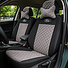 Модельні чохли сидінь авто Ауді А4 Б7 (Audi A4 B7) люкс сірий квадрат, фото 3