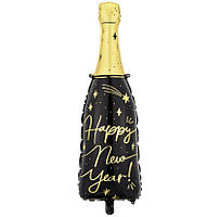 1643 Фольговані кулі великі фігури Бутилка шампанського Happy New Year 39,5 x 98 cm PartyDeco у пак