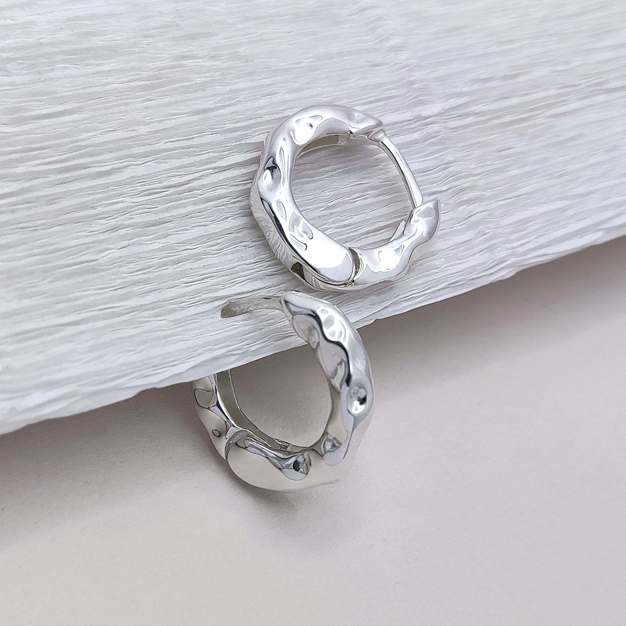 Срібні сережки "Подих форми", фото 1