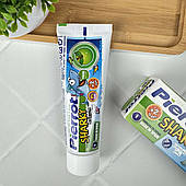 Дитячий зубний гель Pierrot Sharky без фтору з кальцієм яблучний смак (від 2 років) 50 мл