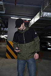 👕 Moncler Logo-Embroidered Windbreaker Jacket Black/Green S