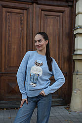 👕 Polo Ralph Lauren Polo Bear Crewneck Sweater Chambray Marl S