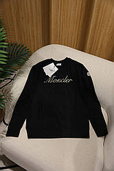 👕 Moncler Embroidered Logo Cotton Sweatshirt Black S
