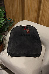 👕 Gucci Embroidered Cotton Jersey Sweatshirt Dark Grey S