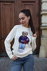 👕 Polo Ralph Lauren Polo Bear Crewneck Sweater Creame S