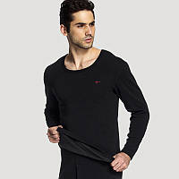 Термобілизна чоловіча утеплена зимова з бавовни чорна комфортна та стильна для активного відпочинку SPICY