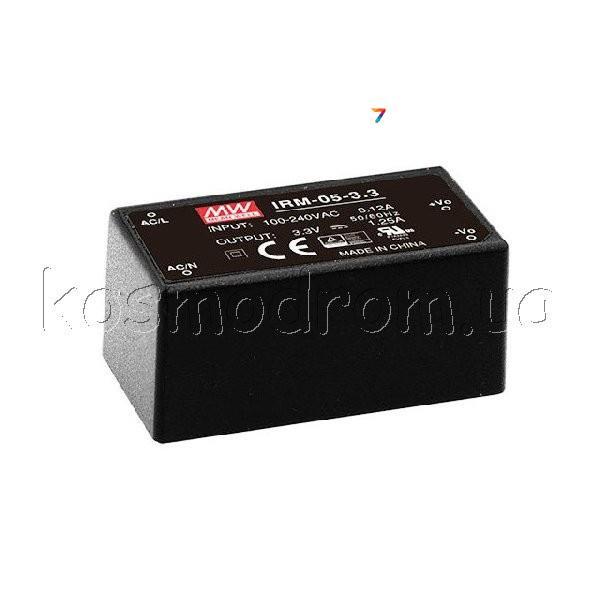 IRM-05-3.3 AC-DC мережевий перетворювач - P вих: 5 Вт, Вихід: 3.3 В, U1: 3.3 В, I1: до 1.25 А, Стабілізація: напруга, Вхід:, фото 1