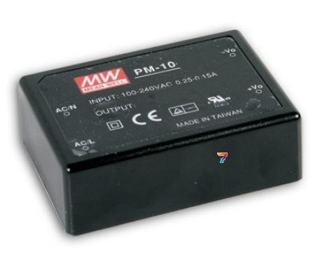 PM-10-12 AC / DC перетворювач: на друковану плату 10 Вт вихід 12В @ 0.85А вхід: 85 ... 264VAC / 120 ... 370VDC -20 ... 70 ° C, фото 1