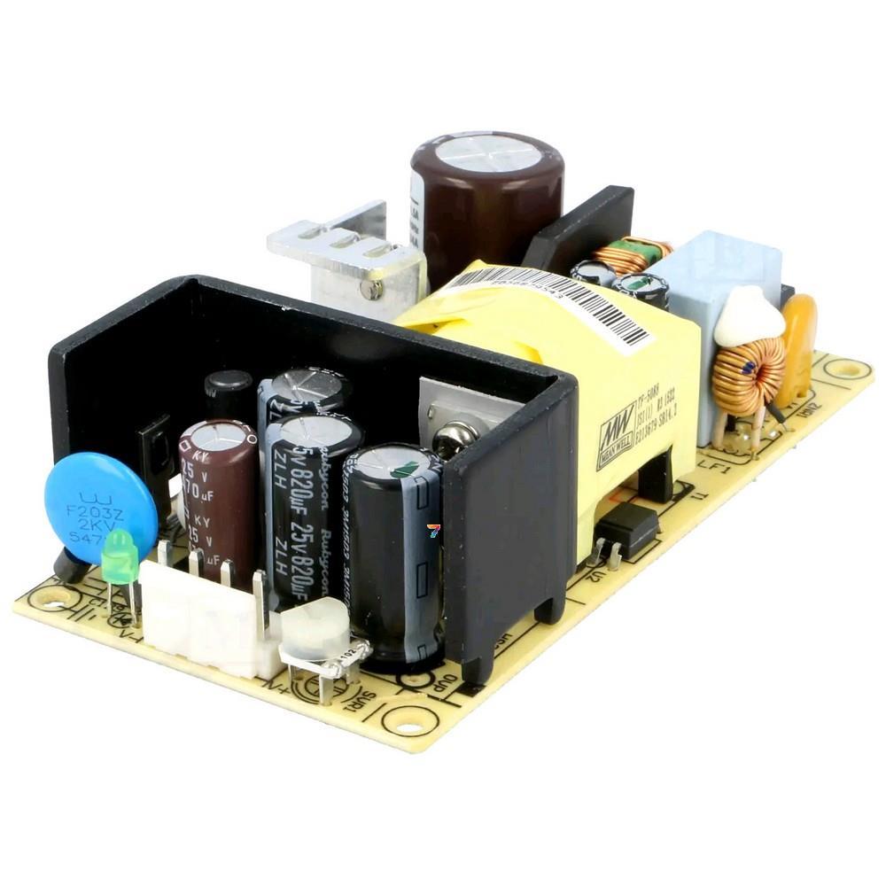 EPS-65-24 AC / DC перетворювач відкритий 65 Вт вихід 24В @ 3А вхід: 90 ... 264VAC / 120 ... 370VDC 0 ... 45 ° C, фото 1