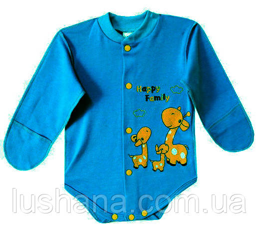 Боді на хлопчика / довгий (закритий) рукав / для новонародженого немовля / р.56, 0,1 міс., фото 1