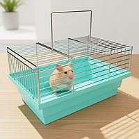 Клітка для щурів або хом'яків "Гризун" (280х180х150) цинк блакитна