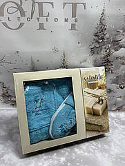 Набір для сауни чоловічий 3 предмети Туреччина бірюзовий