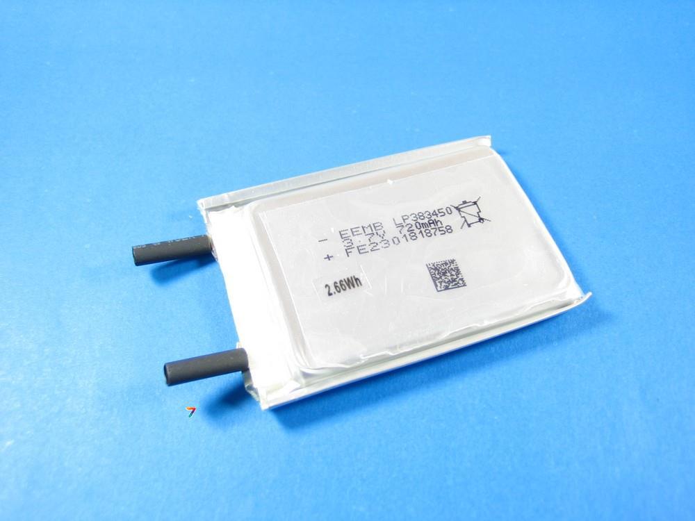 LP383450 Літій-полімерний акумулятор 3.7 В 720 мАг, 50x34x3.8 mm, фото 1