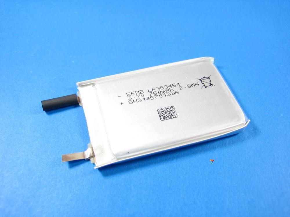 LP383454 Літій-полімерний акумулятор 3.7 В 750 мАг, 54x34x3.8 мм, фото 1