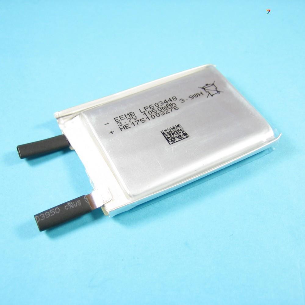 LP603448 Літій-полімерний акумулятор 3.7 В 1050 мАг, 48x34x6 мм, фото 1