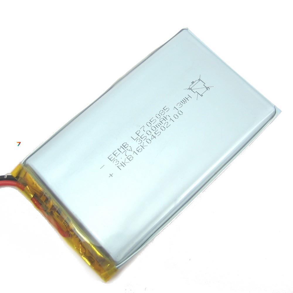 LP705085-PCM-LD Li, Pol акумулятор типорозміру призма номінальною напругою 3.7 В ємністю 3.1 Ач дроти / схема захисту виводи Траб:, фото 1