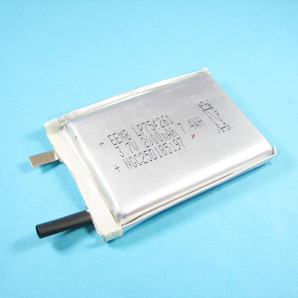 LP754261 Хімічна батарея: Li-Pol, 3.7В, 2 Ач, 61x42x7.5 мм, фото 1