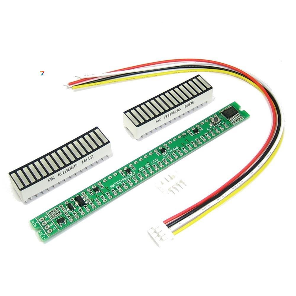 32 LED Level Indicator Світлодіодний індикатор рівня, 7 ... 12 В. (8 режимів) 32 сегмента (4 світлодіодні шкали по 8). Набір для, фото 1