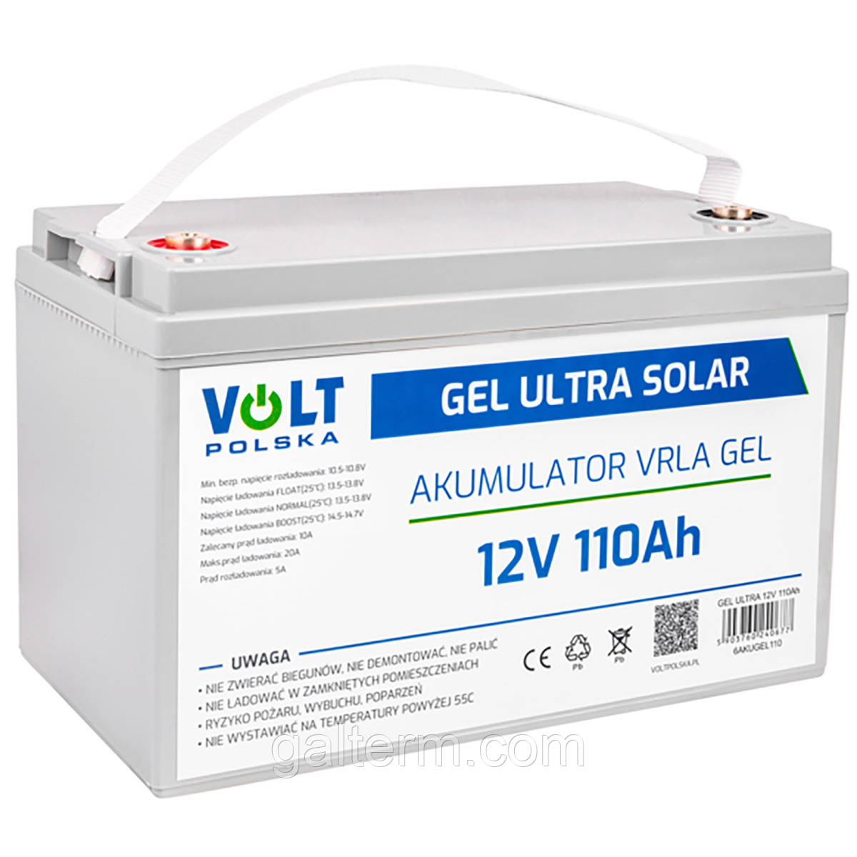 Акумулятор гелевий Volt V-Pro GEL 12V 110Аh VRLA, фото 1