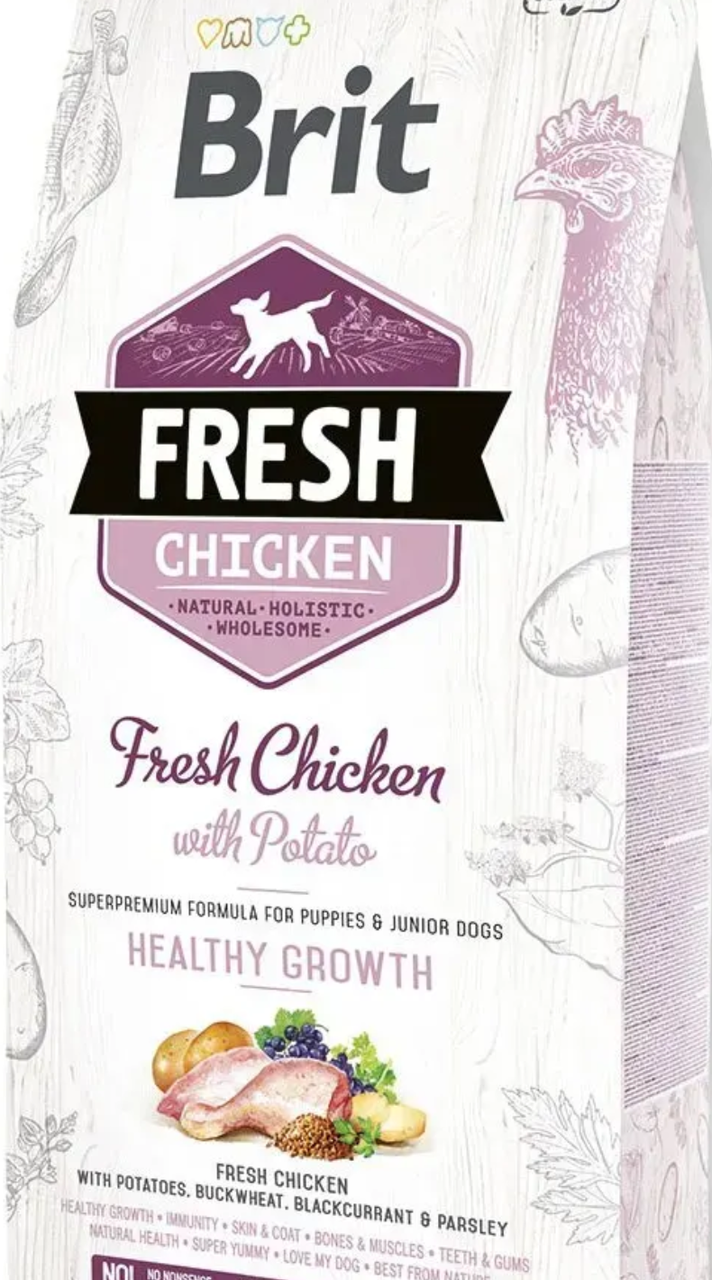 Brit Fresh Chicken With Potato Puppy 500г для цуценят ( курка 65%)