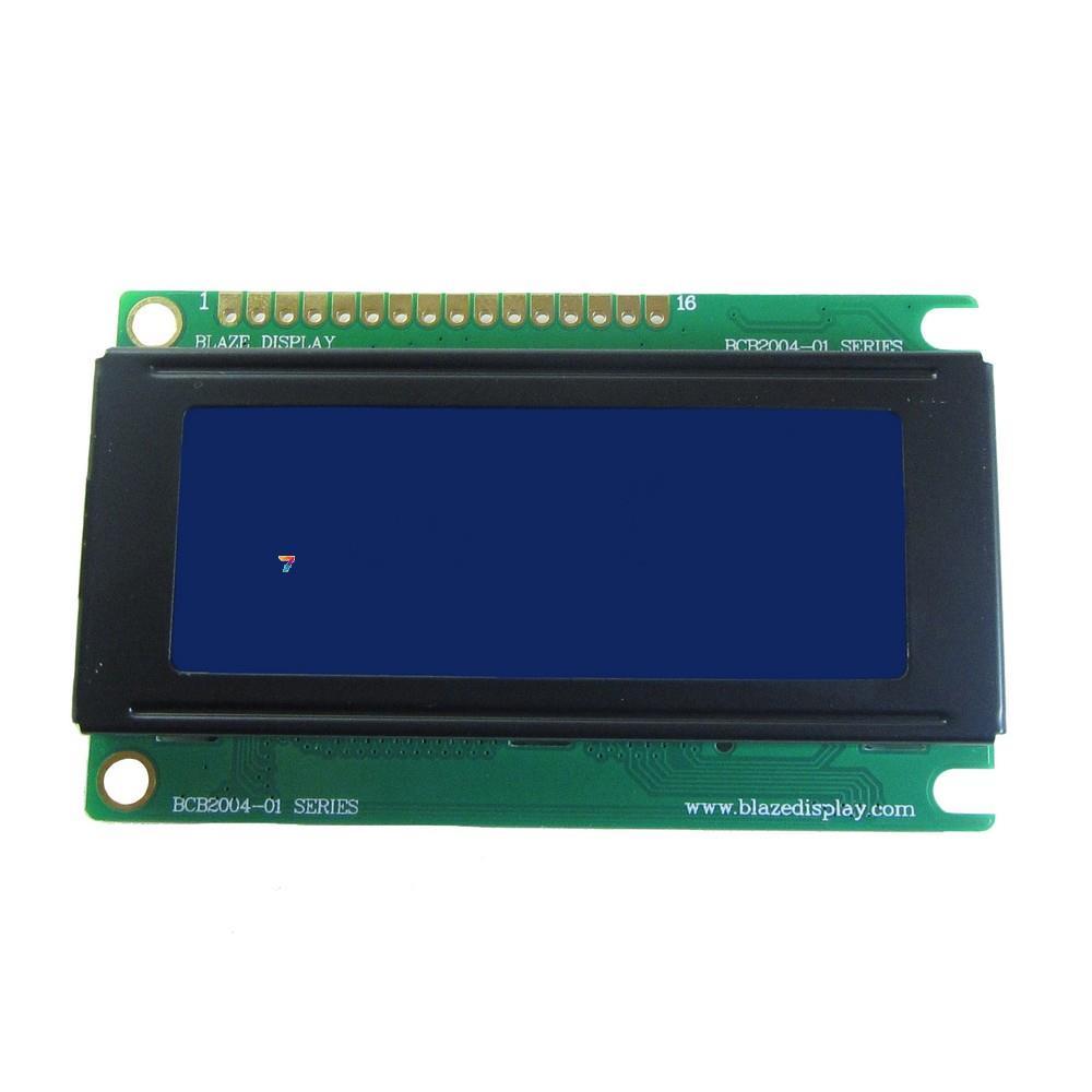 BCB2004-01-LW-SNMWD РКІ модуль: 20 символів 4 рядки: Розміри 77x46.7 мм: колір символів: білий, фону: синій. Розмір символу:, фото 1