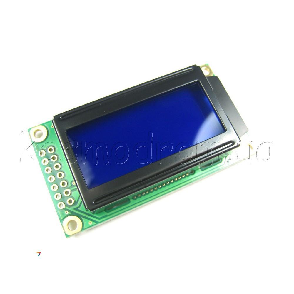 WH0802A-TMI-CT РКІ модуль: 8 символів 2 рядки: Розміри 58.0x32.0 мм: Розмір символів 2,96х5,56 мм, English/Cyrillic Font, фото 1