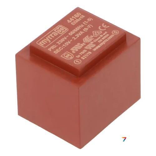 MYRRA-44160 Трансформатор: залитий, 2,3ВА, 230ВAC, 15В, 153мА, PCB, фото 1