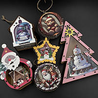 Дерев'яні новорічні іграшки з підсвічуванням