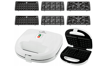 Вафельниця SilverCrest SWEW 750 D2, 750 Вт, 3 змінні пластини для бельгійських вафель, пончиків і печива