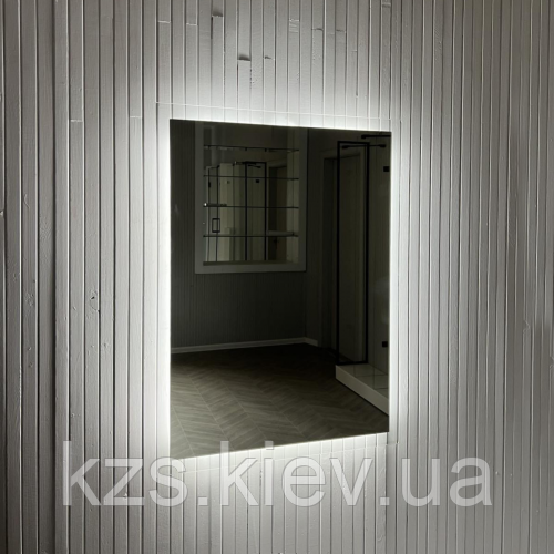 Дзеркало з LED підсвічуванням та прозорим фацетом 800 х 600 мм, фото 1