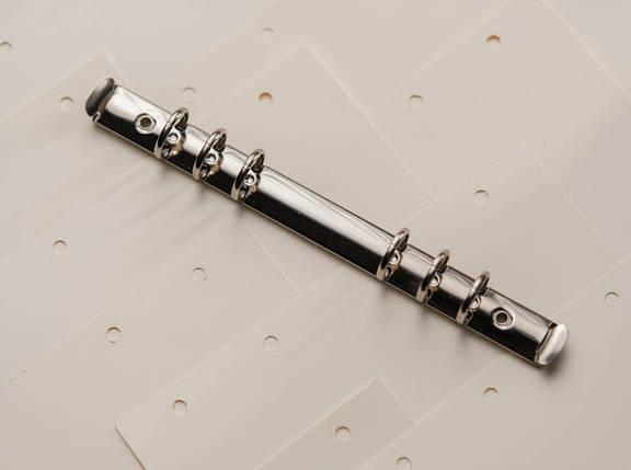 Затискачі для папок меню універсальні. Колір "Срібло". 230х20мм. Кільце 20мм, фото 1