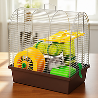Клітка для гризунів "Бунгало 2 люкс" 330х230х320 цинк різні кольори