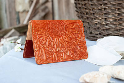 Квіти, котики, сова | шкіряні обкладинки на паспорт